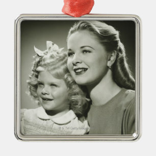 Mutter und Tochter Silbernes Ornament