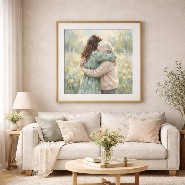 Mutter und Tochter umarmen Kunstposter Poster (Von Creator hochgeladen)