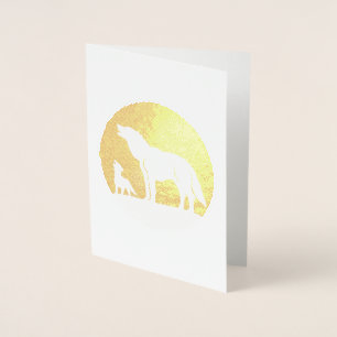 Mutter und Wolf Pup Folienkarte