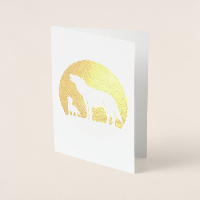 Mutter und Wolf Pup Folienkarte (Vorderseite)