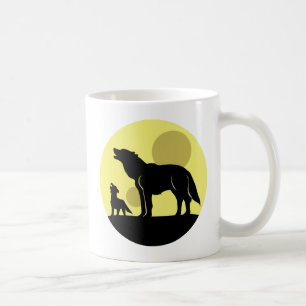 Mutter und Wolf Pup Kaffeetasse