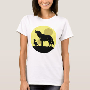 Mutter und Wolf Pup T-Shirt