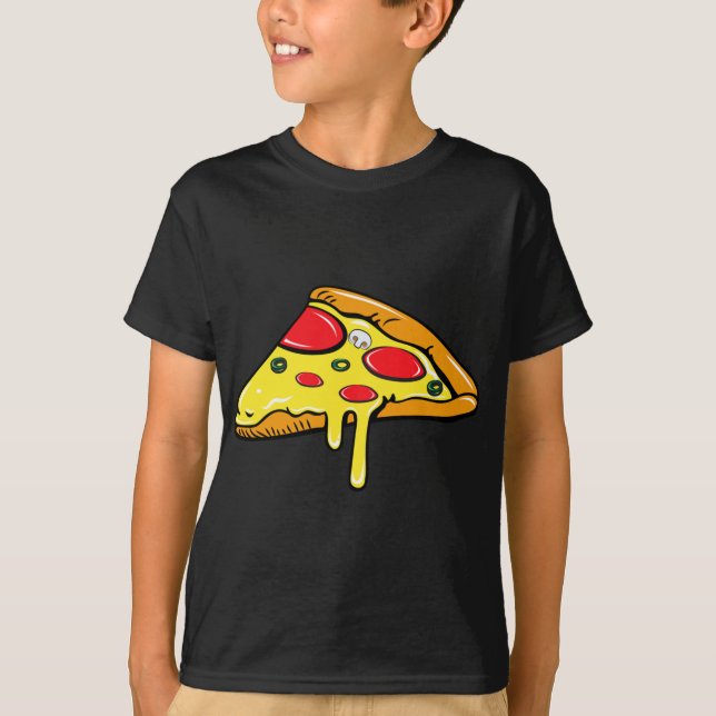 Mutter Vater Son Tochter Pizza Slice Matching T-Shirt (Vorderseite)