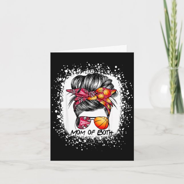 Mutter von beiden Cheer-Mutter Basketball-Mutter u Karte (Vorderseite)