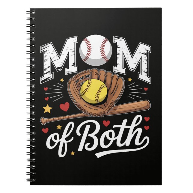 Mutter von beiden Game Day Baseball Softball  Notizblock (Vorderseite)