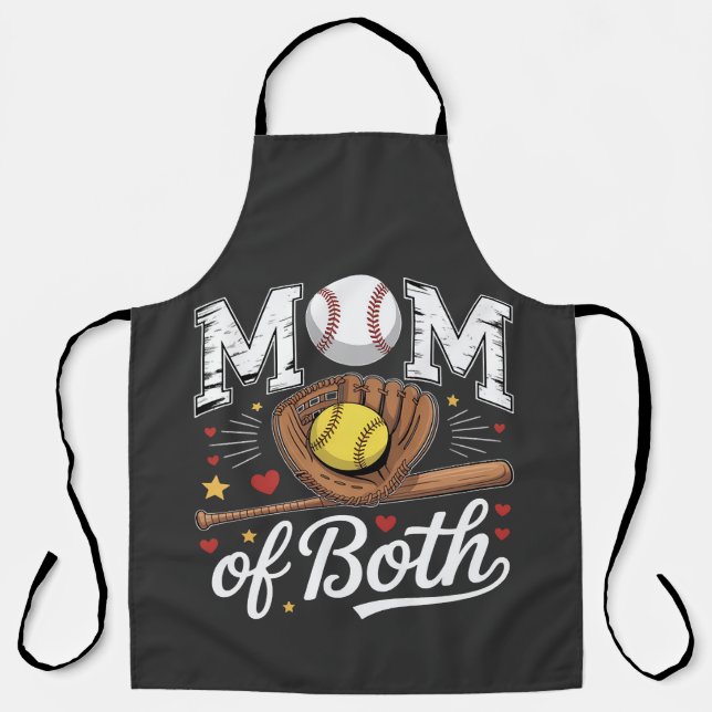 Mutter von beiden Game Day Baseball Softball  Schürze (Vorderseite)