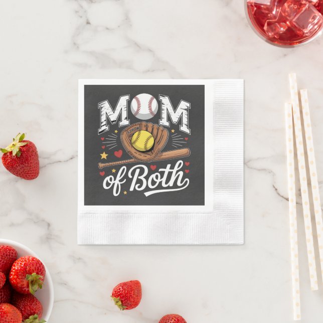 Mutter von beiden Game Day Baseball Softball  Serviette (Beispiel)