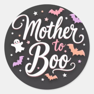 Mutter von Boo Halloween Runder Aufkleber