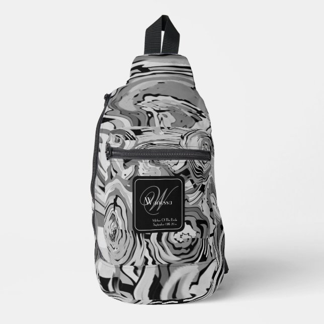 Mutter von Bride-Geschenk Moderne Muster Chic Mono Crossbody Bag (Vorderseite)