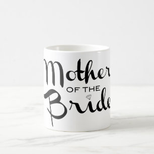 Mutter von Bride Retro Script Black auf Weiß Kaffeetasse