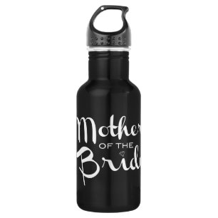 Mutter von Bride Retro Script White auf schwarz Edelstahlflasche