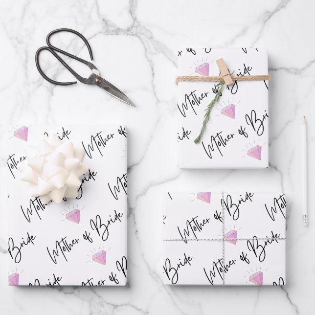 Mutter von Brillenwickelpapier Set aus 3 Flachblät Geschenkpapier Set (Vorderseite)