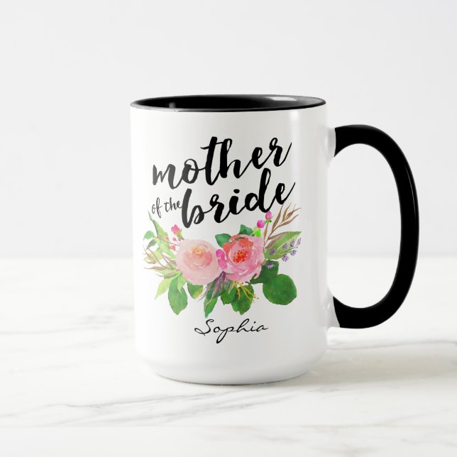 Mutter von dem Brautwatercolor-mit Tasse (Rechts)
