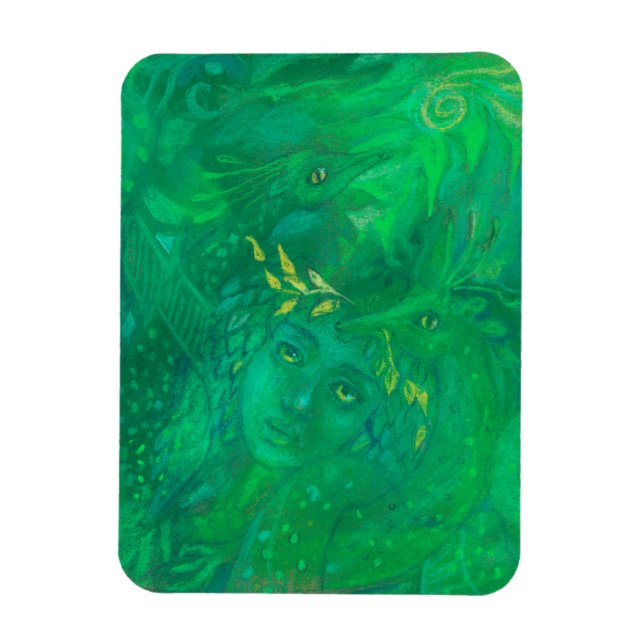 Mutter von Dragons Goddess Fantasy Surreal Malerei Magnet (Vertikal)