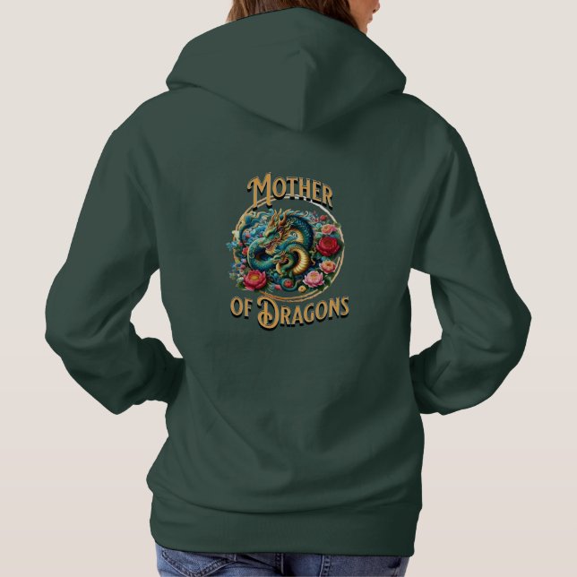 Mutter von Dragons Mama und Baby Dragon Hoodie (Rückseite)