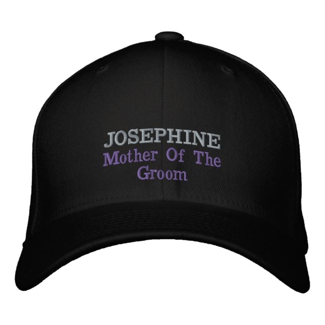 Mutter von Groom Geschenkschrift Name Classic Stil Bestickte Baseballkappe (Vorderseite)
