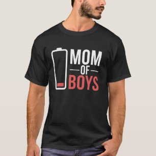 Mutter von Jungen Batterie Leben Lustiges Mutterta T-Shirt