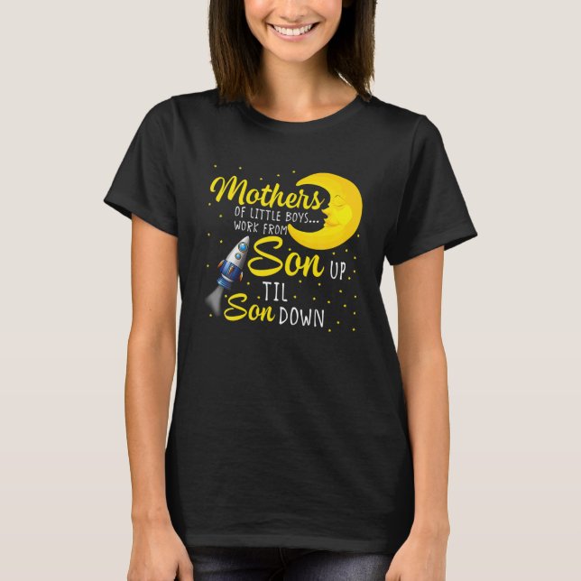Mütter von kleinen Jungen arbeiten von Sohn bis T-Shirt (Vorderseite)