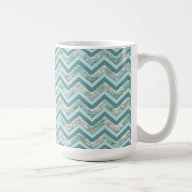 Mutter von Pearl Aquamarin ZigZag Kaffeetasse (Rechts)