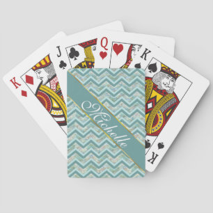 Mutter von Pearl Aquamarin ZigZag Spielkarten