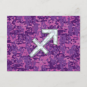 Mutter von Pearl Sagittarius Symbol Fuchsia Camouf Postkarte