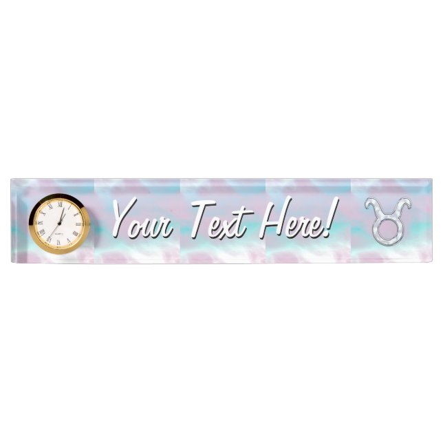 Mutter von Pearl Taurus Zodiac Astrologie Namensplakette (Vorderseite)