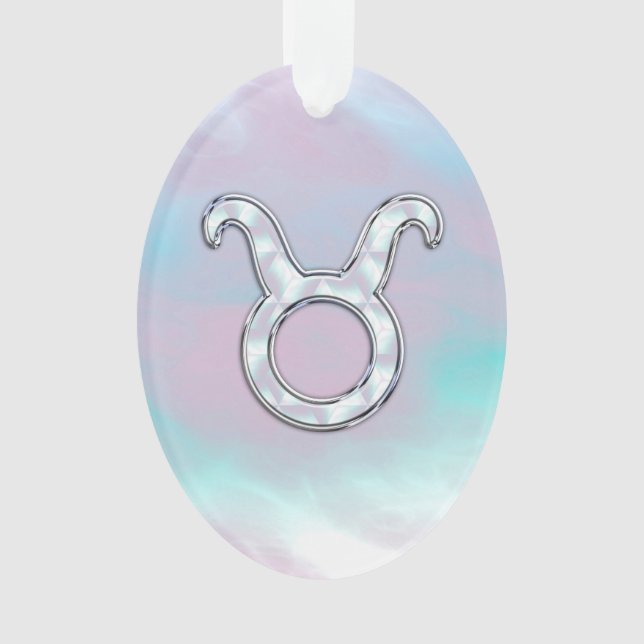 Mutter von Pearl Taurus Zodiac Astrologie Ornament (Vorderseite)
