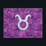 Mutter von Pearl Taurus Zodiac Sign auf der digita Postkarte<br><div class="desc">Eine Mutter von Perlen Stil Taurus Sign auf einem lebendigen fuchsienrosa digitalen Camouflage Print Hintergrund. Ein modernes urbanes Design für eine großartige Geschenkidee. Verwenden Sie den Link "Diesen Designer Gefragt", um uns mit Ihren speziellen Designanfragen oder für Hilfe bei Ihren Anpassungsbedürfnissen zu kontaktieren.</div>