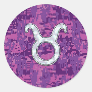 Mutter von Pearl Taurus Zodiac Sign auf der digita Runder Aufkleber