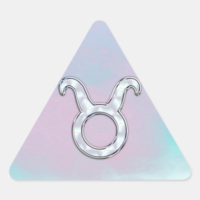 Mutter von Pearl Taurus Zodiac Symbol Dreieckiger Aufkleber (Vorderseite)