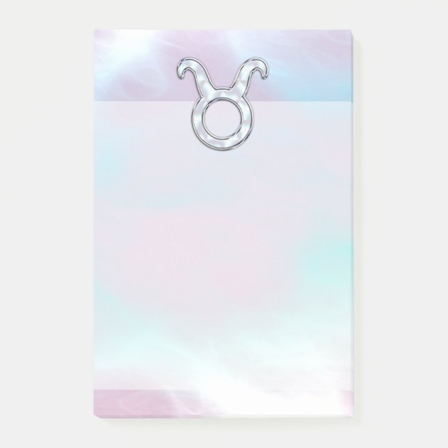 Mutter von Pearl Taurus Zodiac Symbol Post-it Klebezettel (Vorderseite)