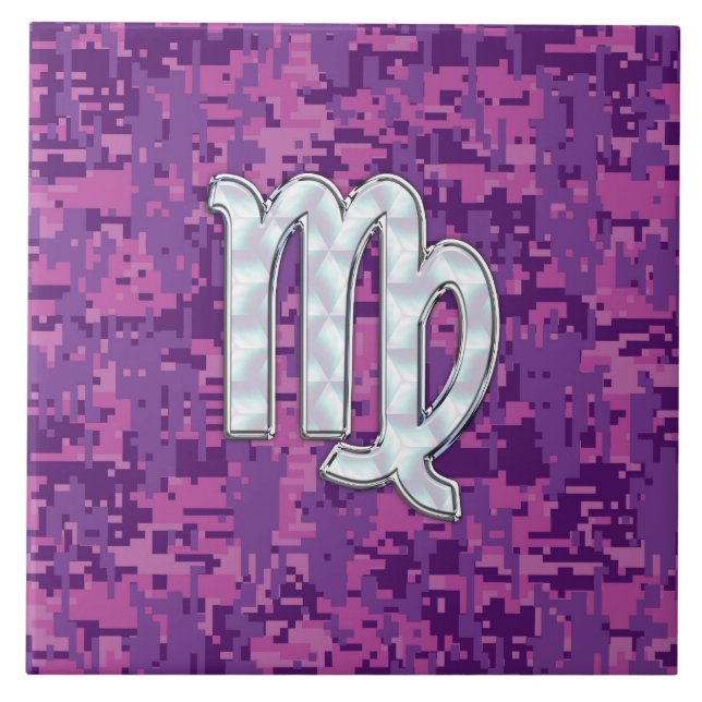 Mutter von Pearl Virgo Zodiac auf Pink Digital Cam Fliese (Vorderseite)