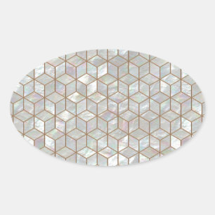 Mutter von Perlsteinen Ovaler Aufkleber