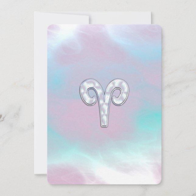 Mutter von Perlstil Aries Zodiac Sign (Vorderseite)
