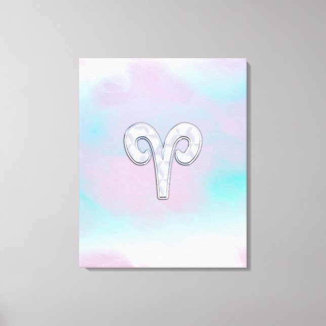 Mutter von Perlstil Aries Zodiac Sign Leinwanddruck (Vorderseite)