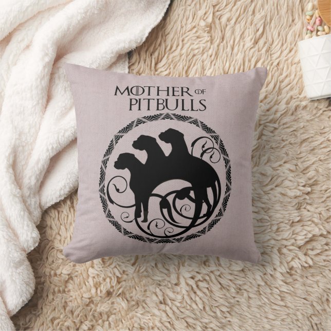 Mutter von Pitbulls Print Kissen (Decke)