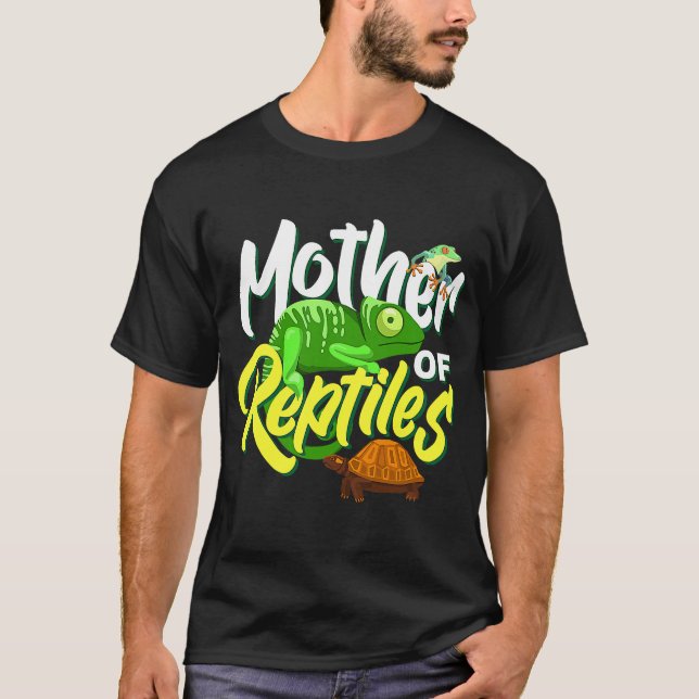 Mutter von Reptiles Turtle Gecko Snake Lizard Moth T-Shirt (Vorderseite)
