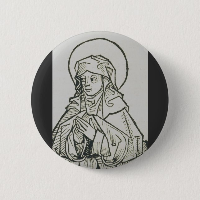 Mutter von Saint Monica, Augustine, Hippo Button (Vorderseite)