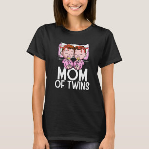 Mutter von Zwillingsmädchen Ankündigung von zwei Z T-Shirt