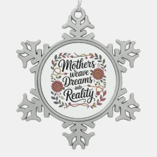 Mütter weben Träume zur Realität Schneeflocken Zinn-Ornament