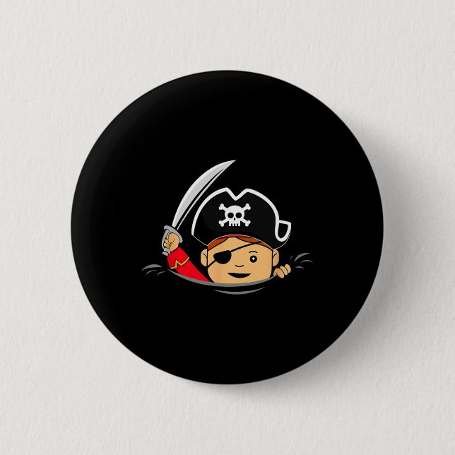 Mutter Werdende Mama Mutterschaft Pregnant Pirate Button (Vorderseite)