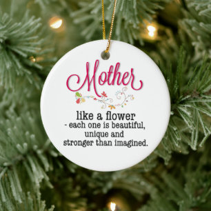 Mutter wie eine Blume, jede ist wunderschön Keramik Ornament