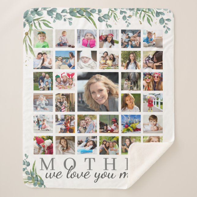 MUTTER Wir Liebe Sie 33 Foto Collage botanisch Sherpadecke (Vorderseite)
