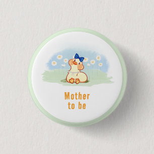 Mutter Wird Bald Silly Goose Daisy Flower Babypart Button