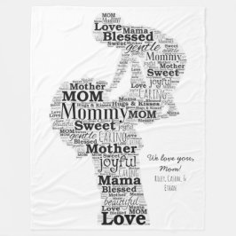 Mutter Word Art Fleecedecke