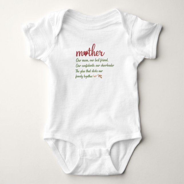 Mutter Zitat Tribute Baby Strampler (Vorderseite)