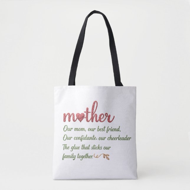 Mutter Zitat Tribute Tasche (Vorderseite)