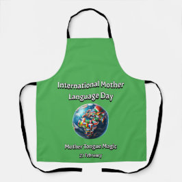 Mutter Zungenmagie. Muttersprachlicher Tag. Schürze