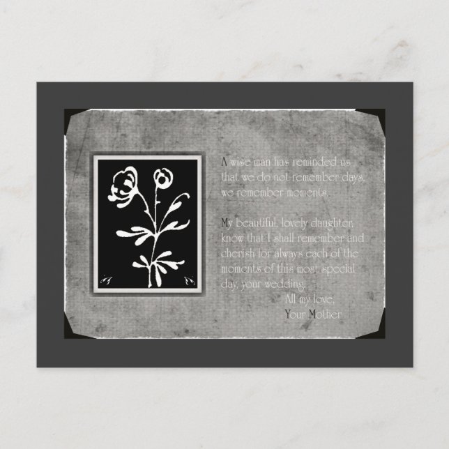 Mutter zur Postkarte der Tochter (Vorderseite)