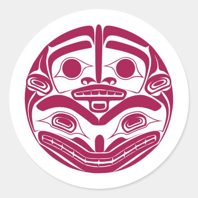 'Mutterbär' Runder Aufkleber (Vorderseite)